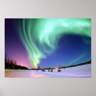 Pôster Aurora no Lago Urso.