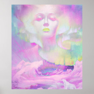 Poster Aurora por Clive Henry pastéis rosa
