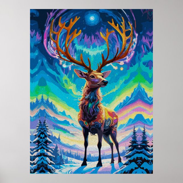 Poster Aurora Stag: Magia na Noite (Frente)