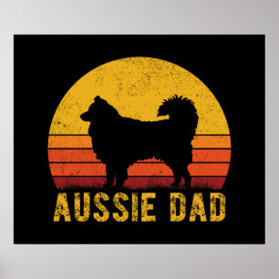 Poster Aussie Pai Vintage - Presente Australiano de Cão P