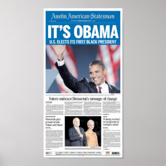 Pôster Austin American-Statesman Eleição Dia da Frente Pá