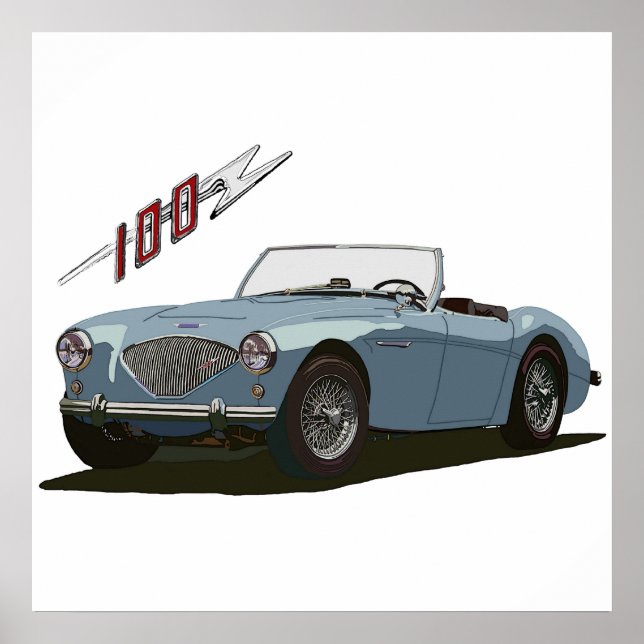 Pôster Austin Healey 100 (Frente)