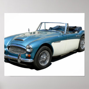 Poster Austin Healey 3000 carro clássico