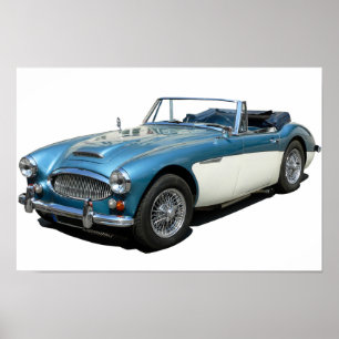 Poster Austin Healey 3000 carro clássico