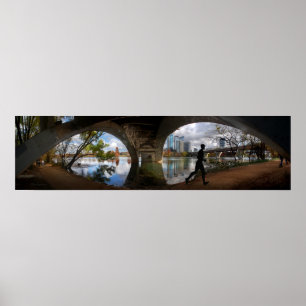 Poster Austin Texas Ladybird Lake Trail Runner