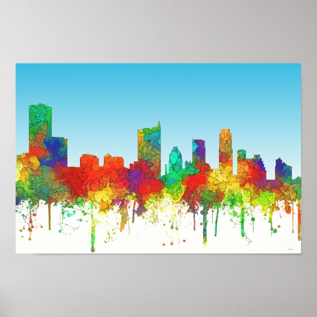 Poster Austin Texas Skyline-SG (Frente)