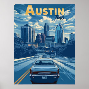 Poster Austin - Viagens vintage
