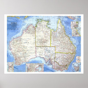 Poster "Austrália: 1963 MAP pormenorizado ...