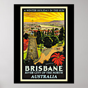 Poster Austrália-Brisbane, Feriado de inverno no Pó Sol