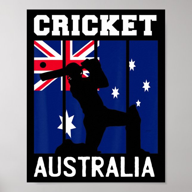 Poster Australia Flag Cricket Fans Player Coach Australia (Frente)