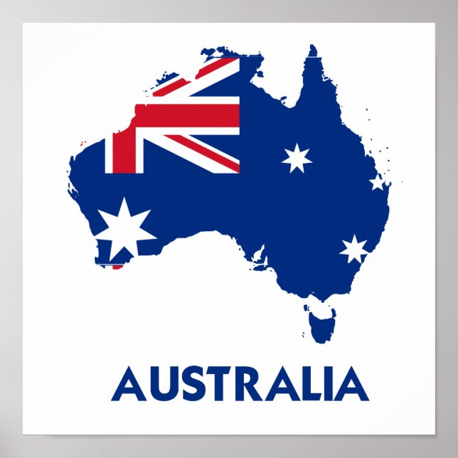 POSTER AUSTRALIA FLAG MAP (Frente)