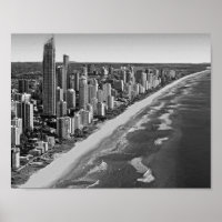 Austrália Gold Coast preto e branco