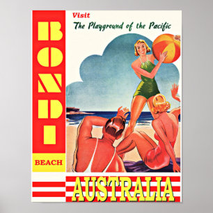 Poster Austrália-Parque Infantil do Pacífico, Praia de Bo