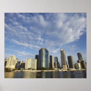 Pôster Austrália, Queensland, Brisbane, Skyscrapers e