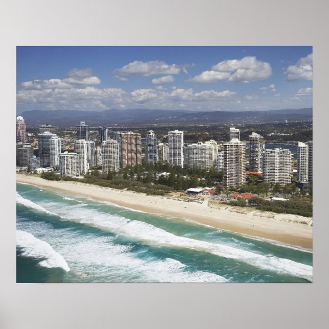 Pôster Austrália, Queensland, Gold Coast, Main Beach - (Frente)