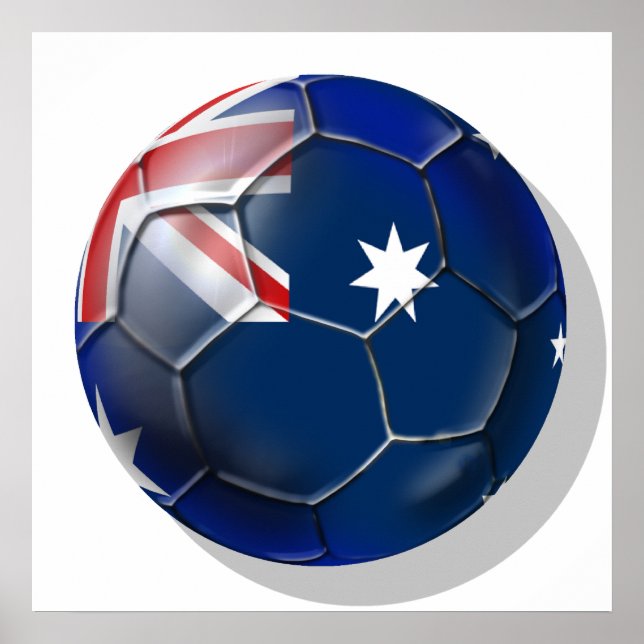 Pôster Austrália Soccerocer fãs de futebol Bola Oz (Frente)