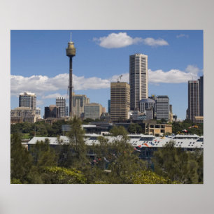Poster Austrália, Sydney, Potts Point. Sydney Skyline.