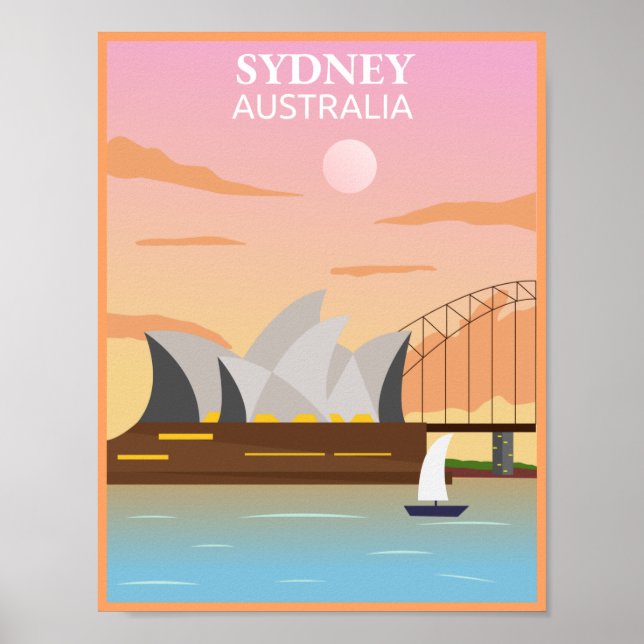 Poster Austrália Sydney viagem (Frente)