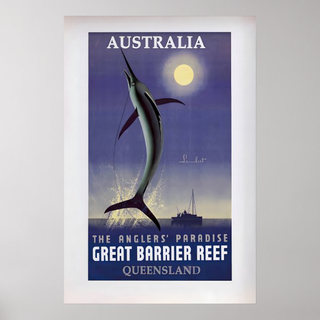 Poster Australia, The Angler's Paradise, Great Barrier (Frente)