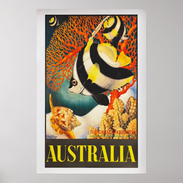 Poster Australia, the Great Barrier Reef by Eileen Mayo (Frente)