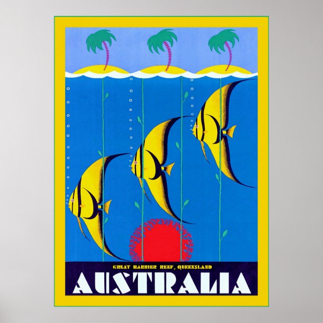 Pôster Austrália ~ Viagens vintage (Frente)