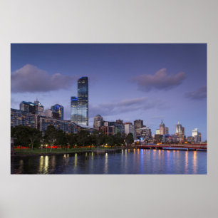 Pôster Austrália, Vitória, Melbourne, horizonte com 2
