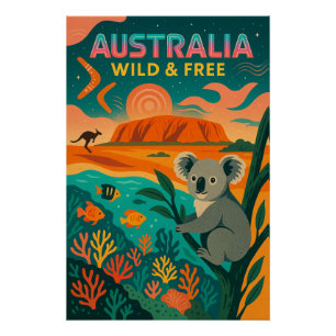 Pôster Austrália - Wild & Free 2025