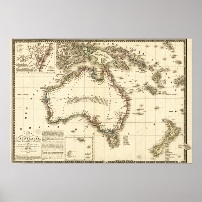 Poster AustráliaMapa PanorâmicoAustrália 2 (Frente)