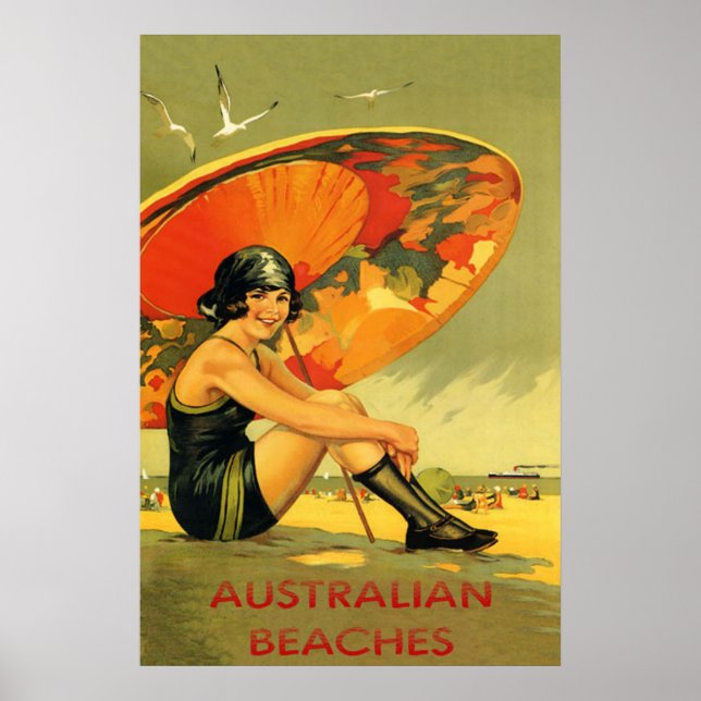 Poster Australian Beaches Vintage (Frente)