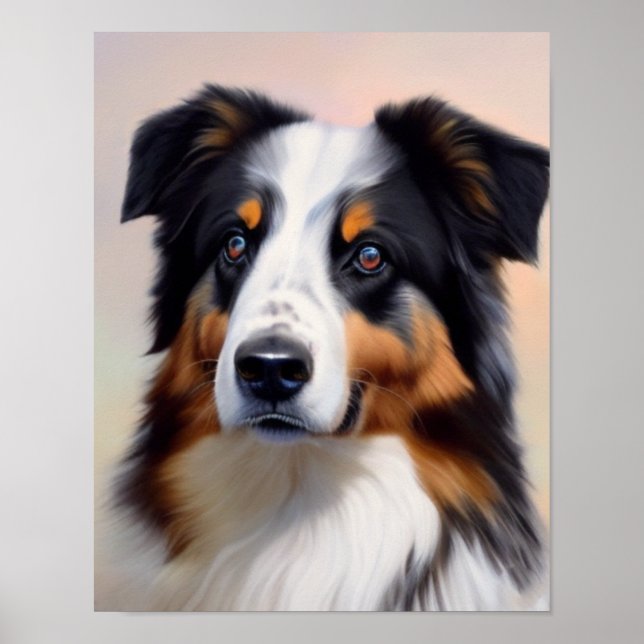 Poster Australian Shepherd Kopf -  (Frente)