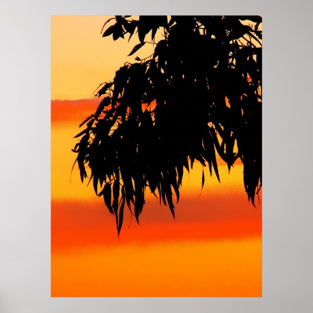 Pôster Australian Silhouette Sunset Sky Print (Frente)