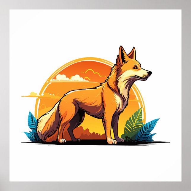 Poster Australian wild dog dingo (Frente)