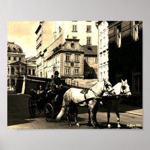Poster Áustria Antiga Viena Dreimaderlhaus Fiaker