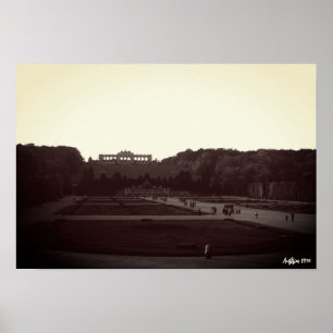 Poster Áustria Antiga Viena Jardins Schonbrunn