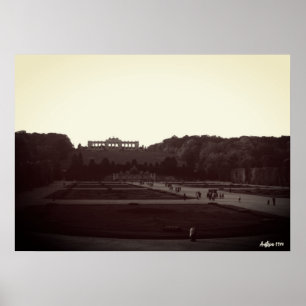 Poster Austria Antiga Viena Jardins Schonbrunn 1970