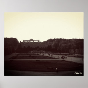 Poster Austria Antiga Viena Jardins Schonbrunn 1970