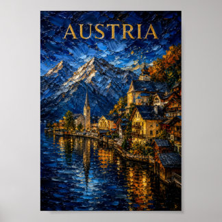 Poster Austria: Picturesque Hallstatt Art Souvenir
