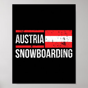 Poster Áustria Snowboard Austrian Flag Race Halfpipe S