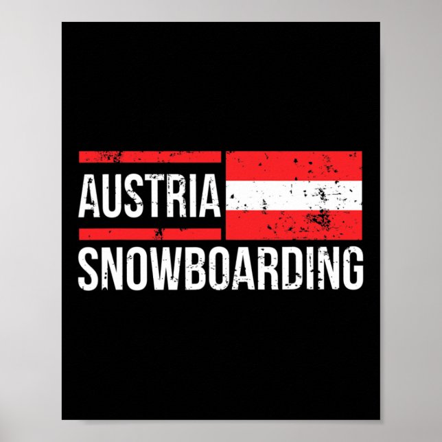 Poster Áustria Snowboard Austrian Flag Race Halfpipe S (Frente)