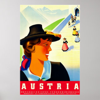 Pôster Áustria ~Viagens vintage