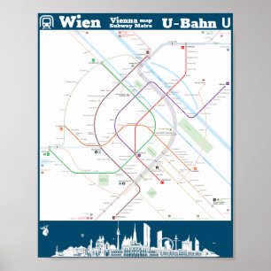 Poster “Áustria: Viena subterrâneo SUBWAYmap…