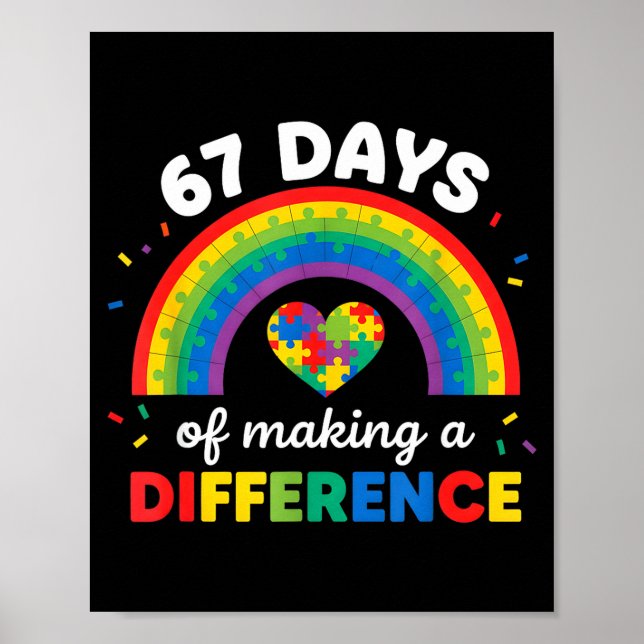 Poster Autism Awareness 67 Days Of Making A Difference 6  (Frente)
