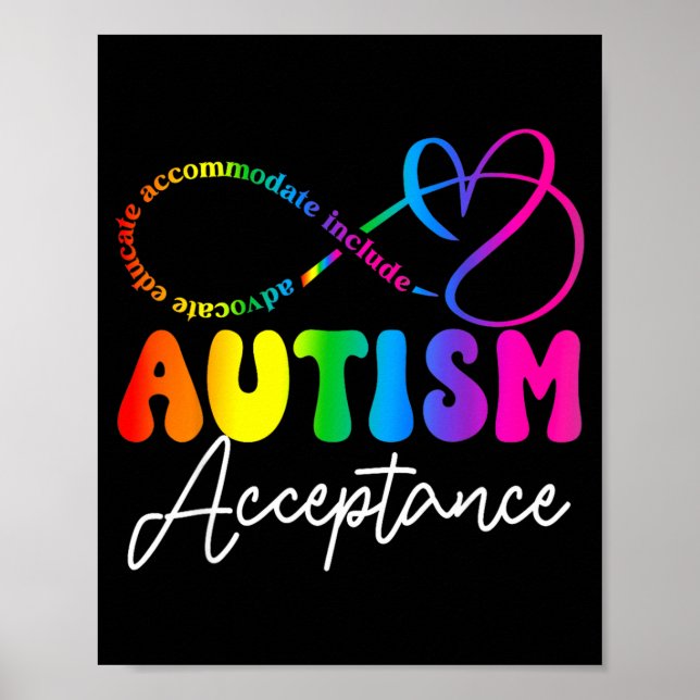 Poster Autism Awareness Acceptance Infinity Symbol Advoca (Frente)