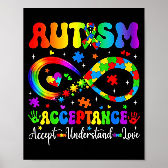 Poster Autism Awareness Acceptance Shirt Infinity Symbol  (Frente)