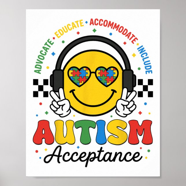 Poster Autism Awareness Acceptance Special Education Teac (Frente)