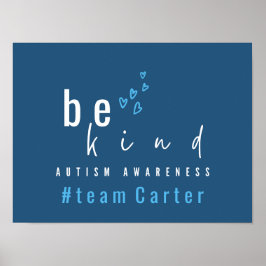 Poster autism awareness be kind blue #team name custom 