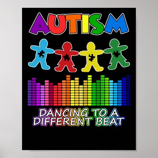 Poster Autism Awareness Dancing To A Different Beat (Frente)