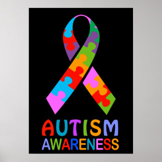Poster Autism Awareness Ribbon