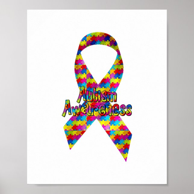 Poster Autism Awareness Ribbon (Frente)