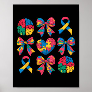 Poster Autism Coquette Ribbon Heart Arco Autism Awa
